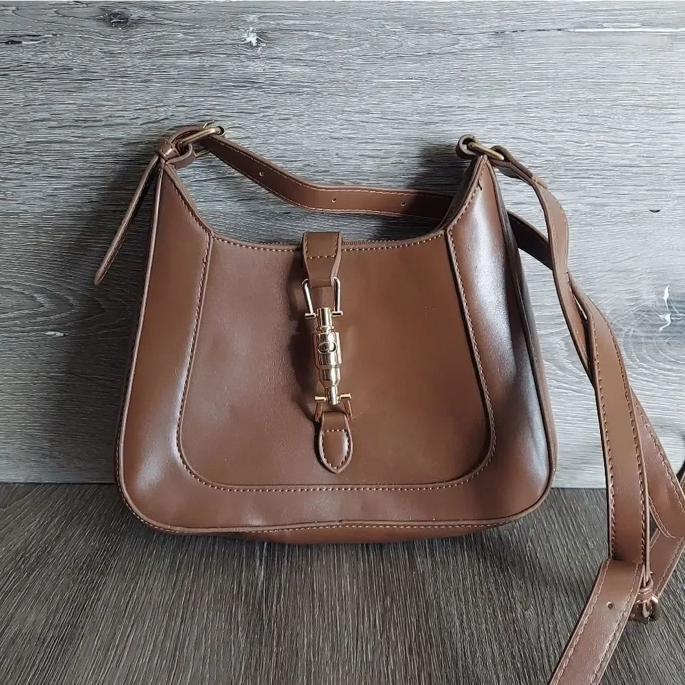 Vegan Leather Brown Shoulder Bag EUC